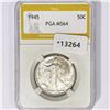 Image 1 : 1945 Walking Liberty Half Dollar PGA MS64