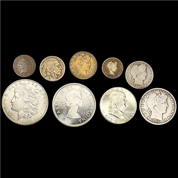 (9) Misc Coins (1867, 1892, 1900-O, 1904-O, 1909-