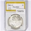 Image 1 : 1882-CC Morgan Silver Dollar PGA MS64