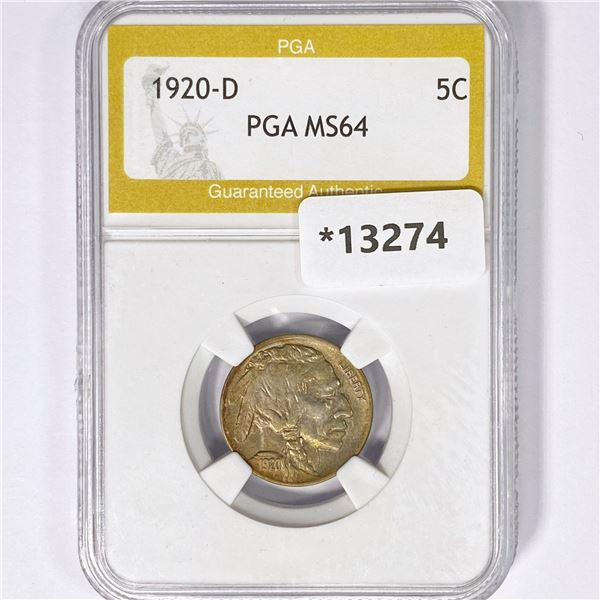 1920-D Buffalo Nickel PGA MS64