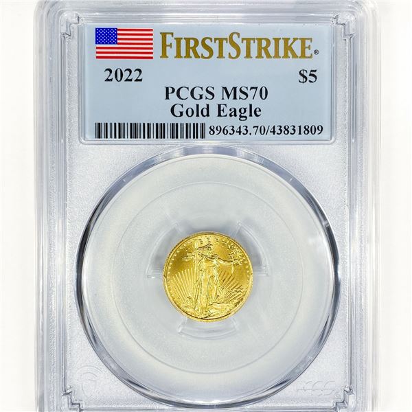 2022 $5 1/10oz American Gold Eagle PCGS MS70