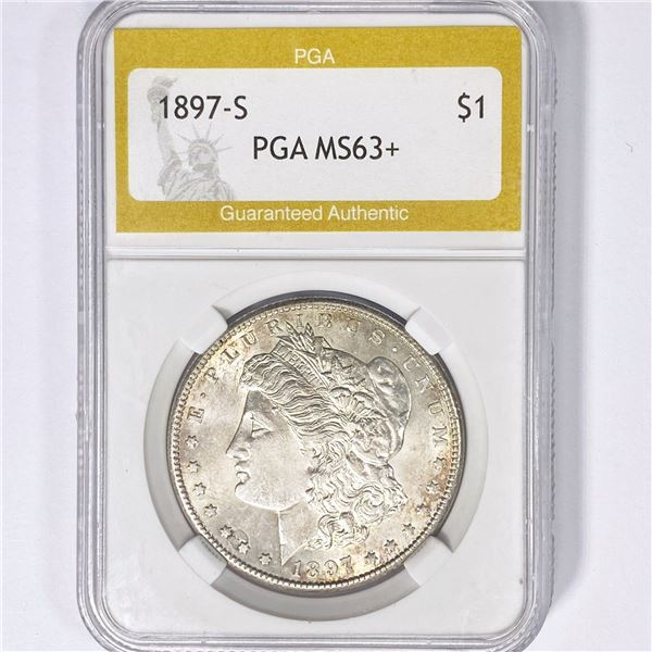 1897-S Morgan Silver Dollar PGA MS63+