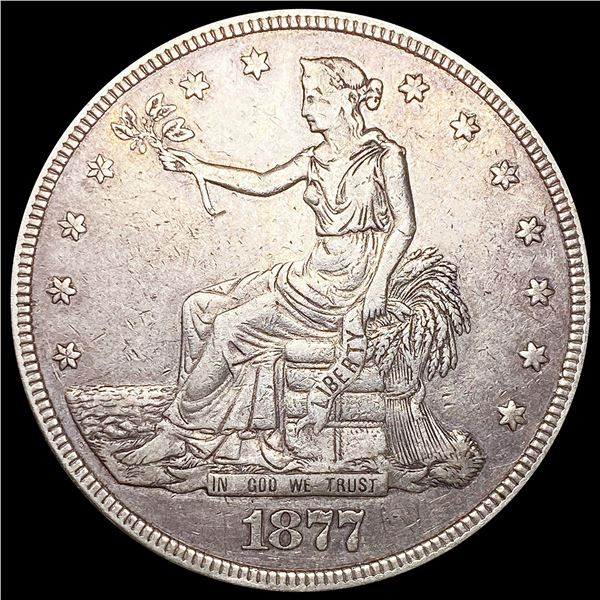 1877 Silver Trade Dollar ABOUT UNCIRCULATED