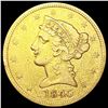 Image 1 : 1845 $5 Gold Half Eagle NEARLY UNCIRCULATED