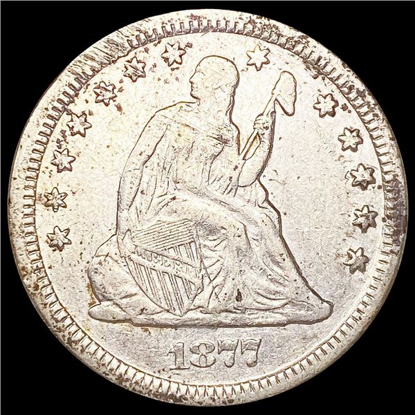1877-CC Seated Liberty Quarter CLOSE UNC