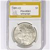 Image 1 : 1891-CC Morgan Dollar PGA MS63 Spitting Eagle