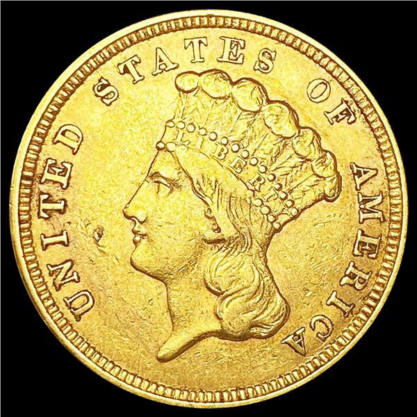 1854 $3 Gold Piece CLOSELY UNCIRCULATED