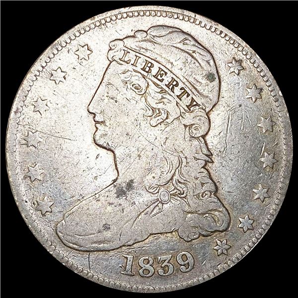 1839 Capped Bust Half Dollar LIGHTLY CIRCULATED