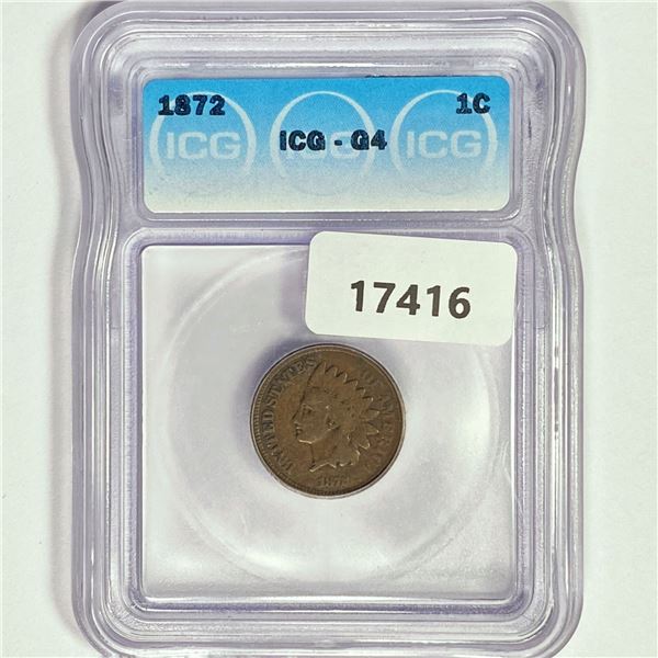 1872 Indian Head Cent ICG G4