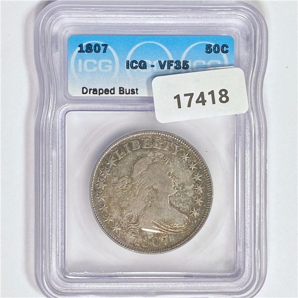 1807 Draped Bust Half Dollar ICG VF35