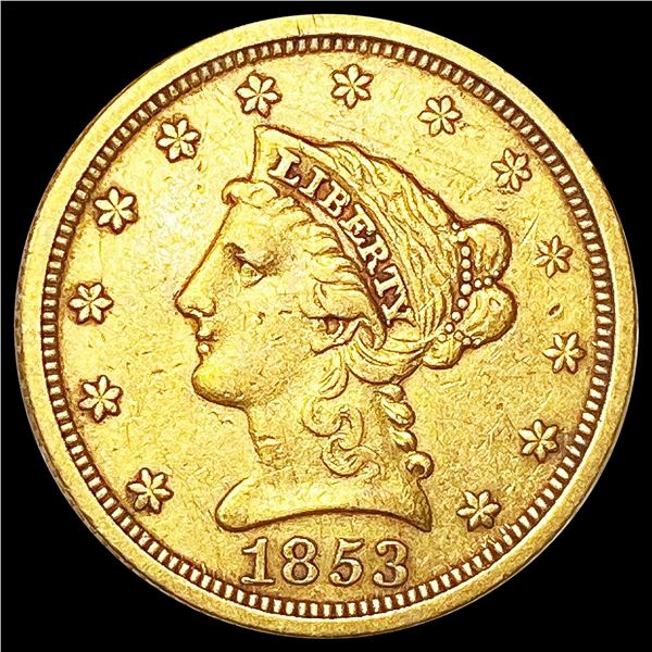 1853 $2.50 Gold Quarter Eagle CLOSE UNC