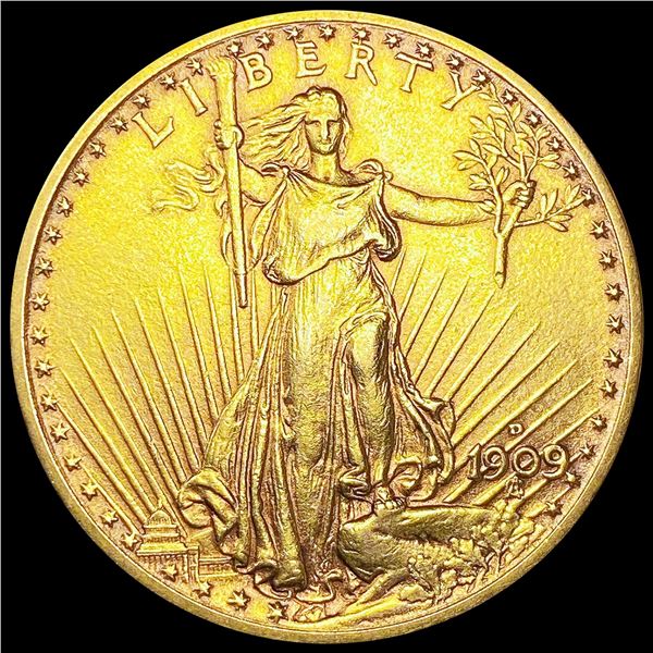 1909-D $20 Gold Double Eagle CLOSELY UNCIRCULATED