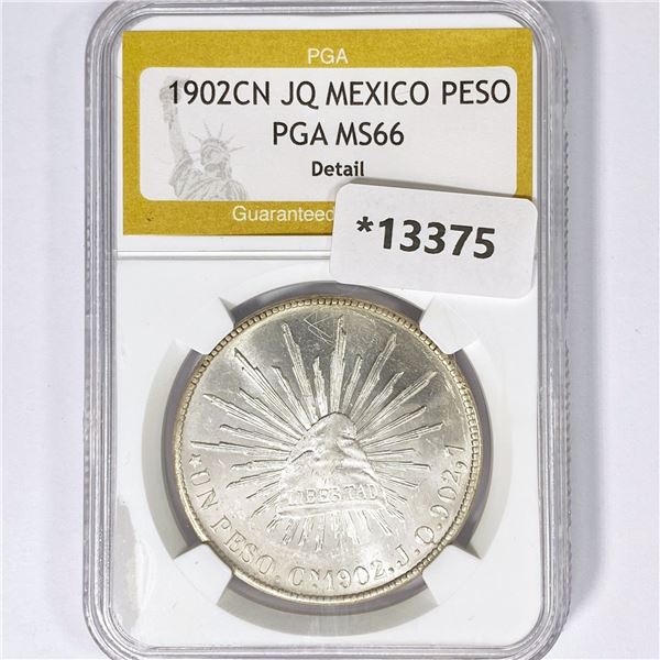 1902CN JQ Mexico Peso PGA MS66 Detail