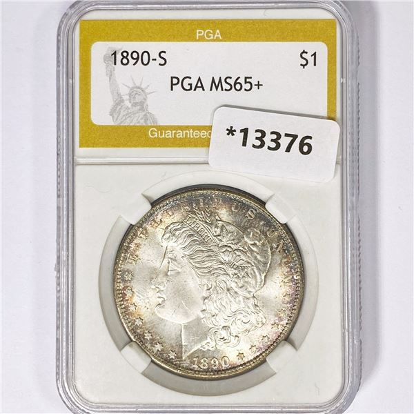 1890-S Morgan Silver Dollar PGA MS65+