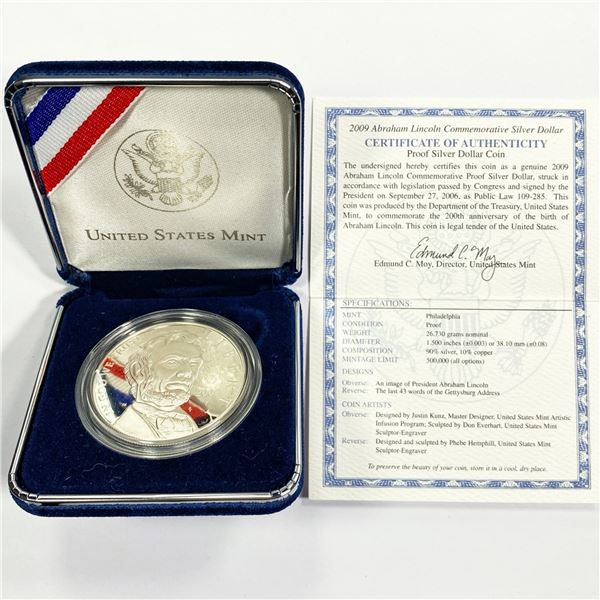 2009 Lincoln .85oz Silver Dollar Proof GEM