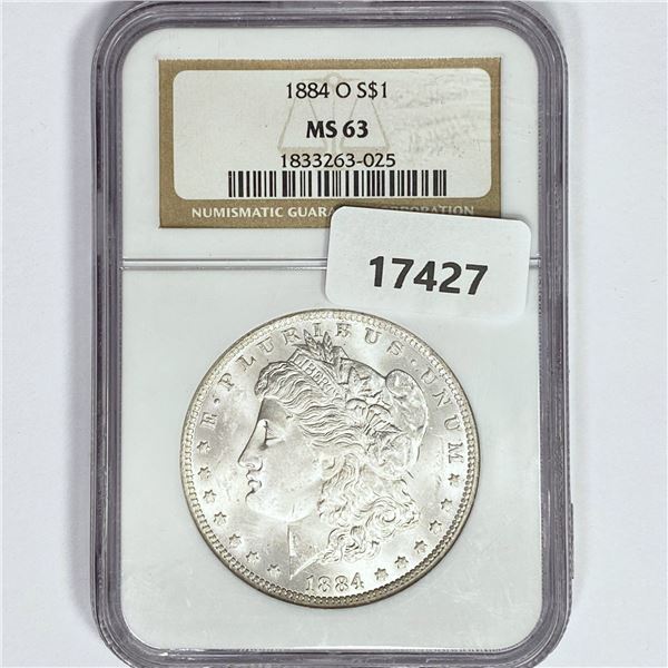 1884-O Morgan Silver Dollar NGC MS63