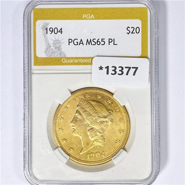 1904 $20 Gold Double Eagle PGA MS65 PL