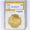 Image 1 : 1904 $20 Gold Double Eagle PGA MS65 PL