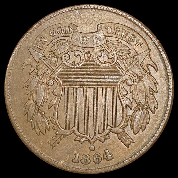 1864 Two Cent Piece NEARLY UNCIRCULATED
