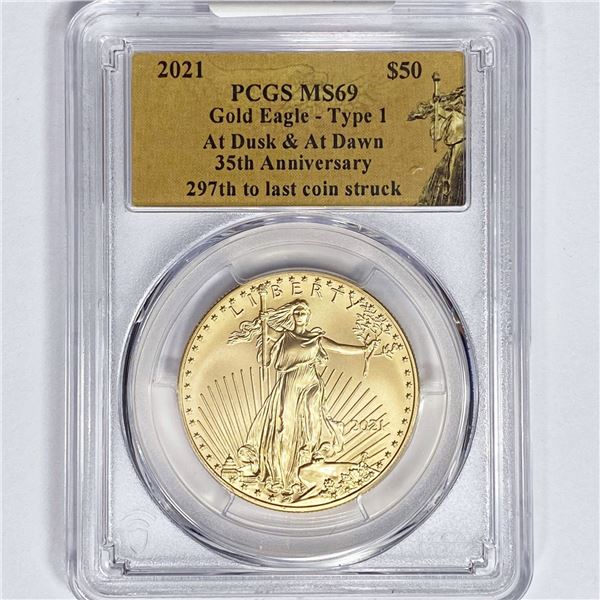 2021 $50 1oz A.G.E. PCGS MS69 Ty 1