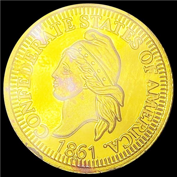 1861 Confederate 24k Gold 1 Cent UNCIRCULATED