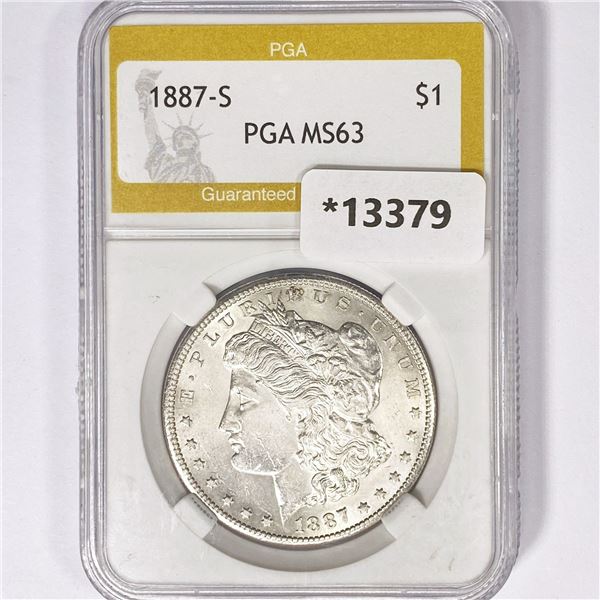 1887-S Morgan Silver Dollar PGA MS63