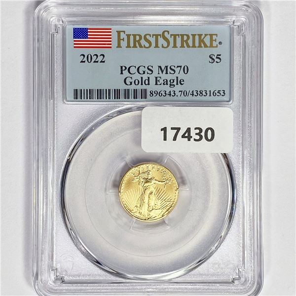2022 $5 1/10oz American Gold Eagle PCGS MS70