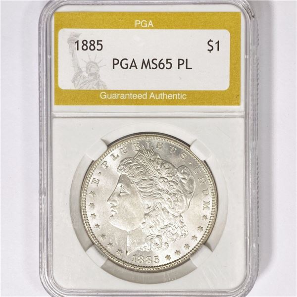 1885 Morgan Silver Dollar PGA MS65 PL