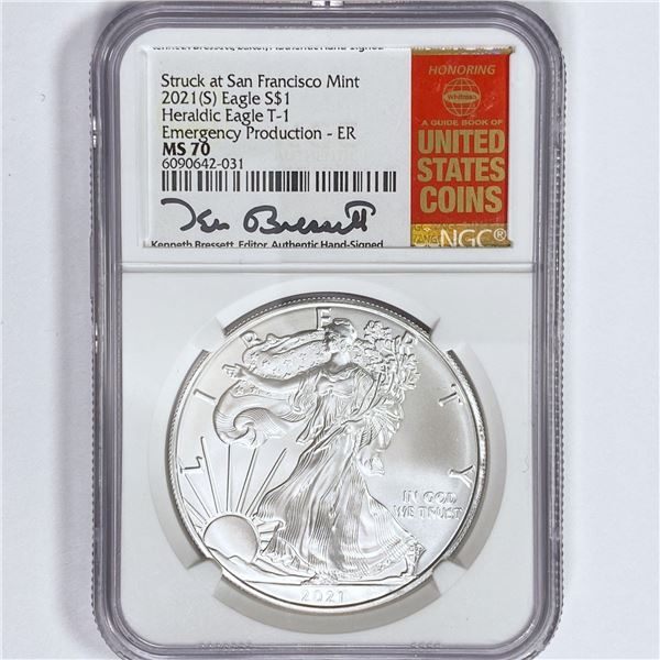2021(S) A.S.E. Bressett Signed NGC MS70 Ty 1