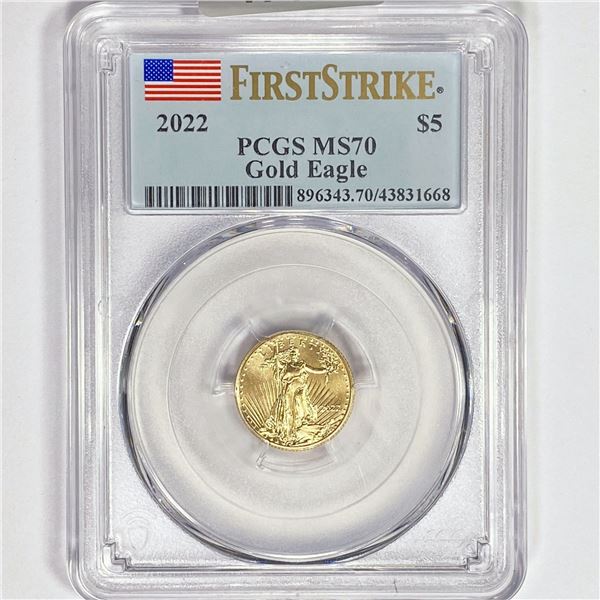 2022 $5 1/10oz American Gold Eagle PCGS MS70
