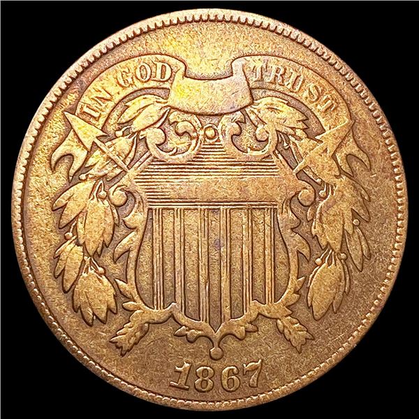 1867 Two Cent Piece LIGHTLY CIRCULATED