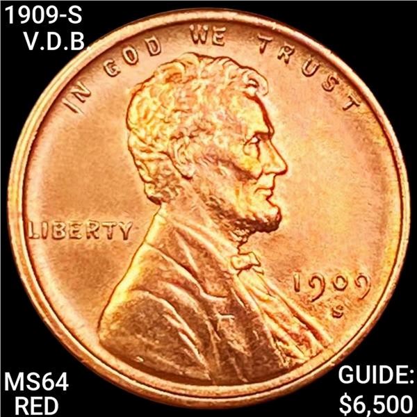 1909-S V.D.B. Lincoln Wheat Cent CHOICE BU RED