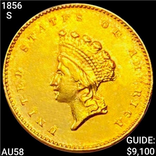 1856-S Rare Gold Dollar CHOICE AU
