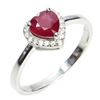 Image 1 : Natural Pigeon Blood Red Heart Ruby Ring