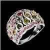 Image 2 : Natural Tourmaline Rhodolite Garnet Ring