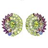 Image 1 : Natural Peridot Rhodolite Garnet Tanzanite Earrings