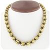 Image 1 : Vintage 14k Yellow Gold 16" Graduated Grooved 8.45-13.00mm Ball Bead Necklace