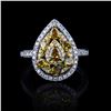 Image 1 : 1.09 ctw Fancy Yellow Diamond 14K White Gold Ring (1.59 ctw)