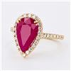 Image 2 : 3.68 ctw Ruby and 0.37 ctw Diamond 18K Yellow Gold Ring