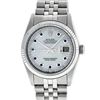 Image 2 : Rolex Mens Stainless Steel Mother Of Pearl Diamond & Sapphire Datejust Wristwatc