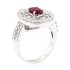 Image 4 : 1.78 ctw Oval Mixed Ruby And Round Brilliant Cut Diamond Ring - 14KT White Gold