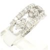 Image 2 : NEW 14k White Gold 1.03 ctw Round BRILLIANT Diamond Open Cluster Wide Band Ring