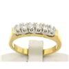 Image 1 : 14k Two Tone Solid Gold 0.60 ctw Band Ring with 6 Brilliant Round Diamonds