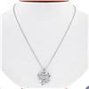 Image 1 : 10k White Gold 0.25 ctw Dual Channel Princess Cut Diamond Open Heart Pendant Nec