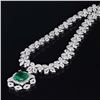 Image 1 : 2.94 ctw Emerald and 7.61 ctw Diamond 18K White Gold Necklace