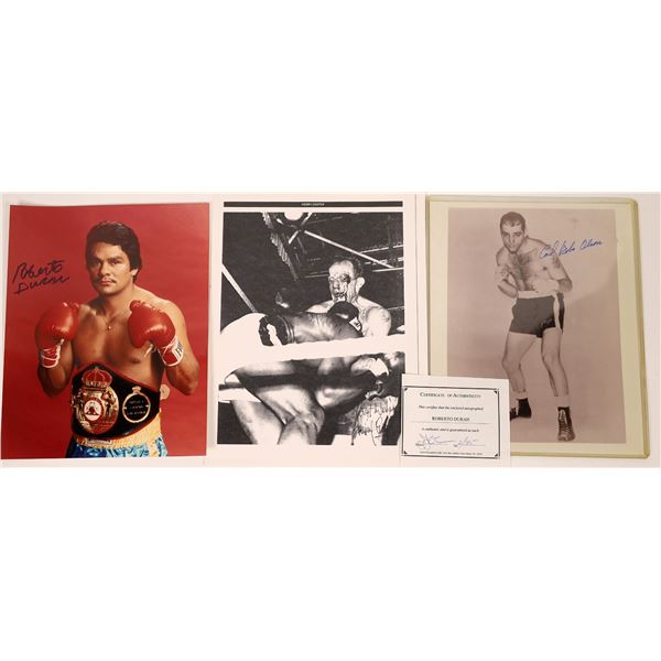 Autographed Photos of Roberto Duran and Others [127437]