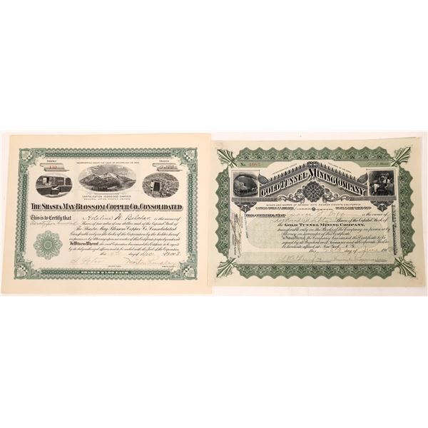 Arizona & California Incorporated Mine Stock Certificates (2) [128114]