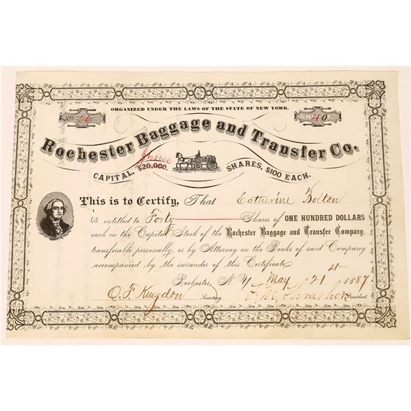 New York 1884  Moving Company Stock Certificate [127413]