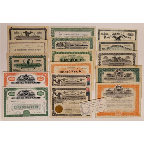 Pennsylvania Printing & Publishing Stock Certificate Collection [126265]