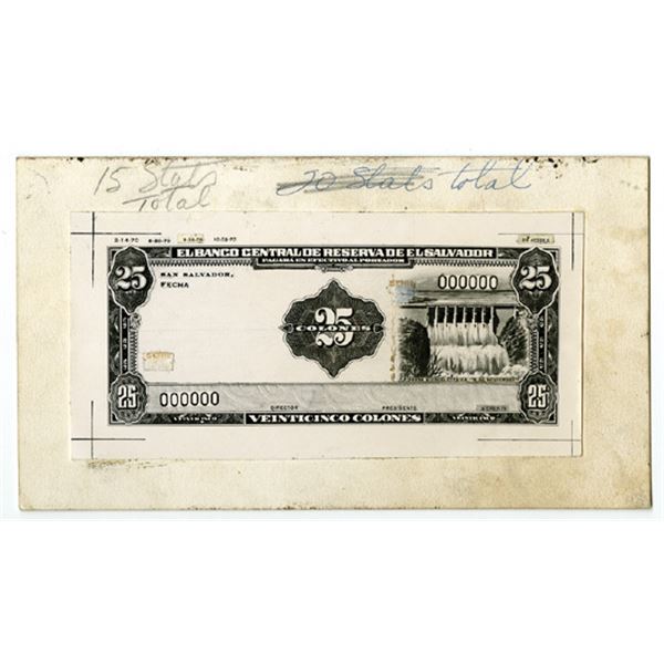 El Banco Central de Reserva de El Salvador, 1970 Unique Mock-Up ...
